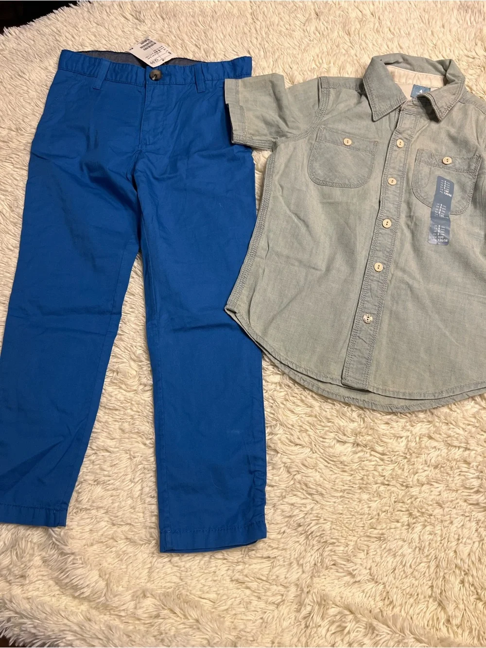GAP Blue Chino Pants with Light Denim Button-Down Shirt
